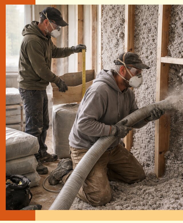 Утепление таунхауса эковатой в Павловском Посаде для максимально теплых стен