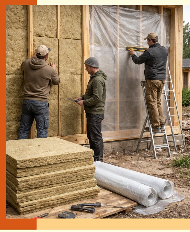 Утепление каркасного дома в Павловском Посаде под ключ с гарантией качества