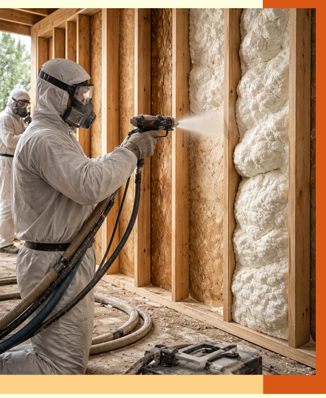 Утепление каркасного дома ППУ в Павловском Посаде от 2845 руб./м2 — работа под ключ | ТепломастерПвл