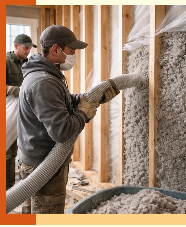 Утепление каркасного дома эковатой в Павловском Посаде — качественно и надолго