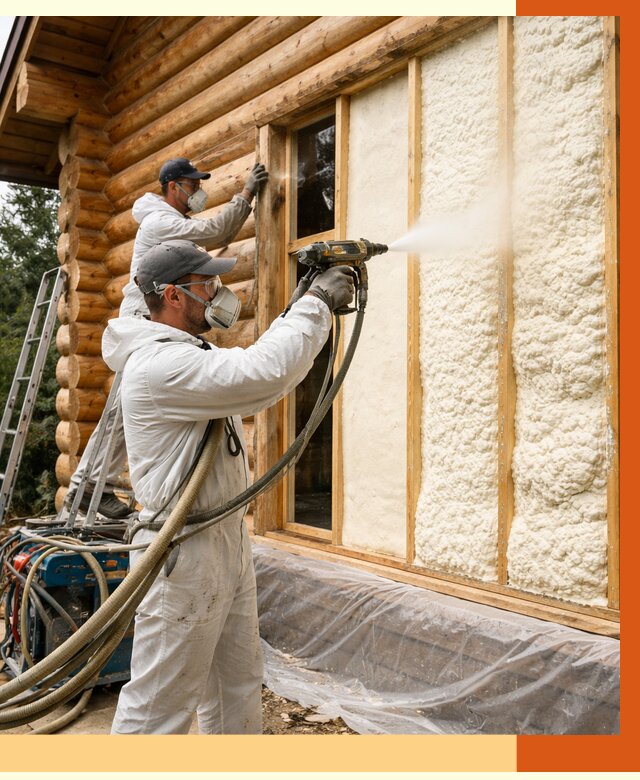 Утепление деревянного дома ППУ в Павловском Посаде от 4268 руб/м2 | ТепломастерПвл — под ключ