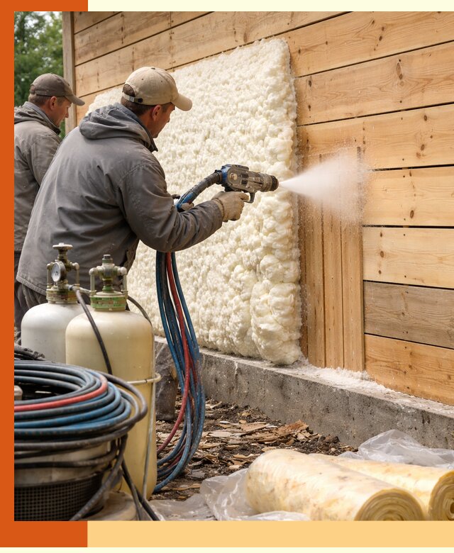 Утепление деревянного дома пенополиуретаном в Павловском Посаде