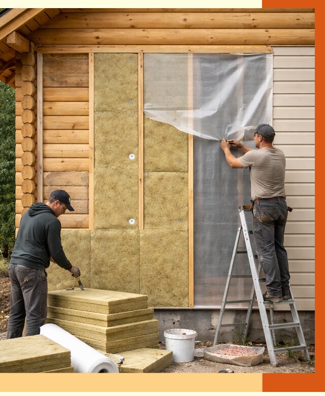 Утепление дома из бруса в Павловском Посаде от 3811 руб./м2 — работы под ключ | ТепломастерПвл