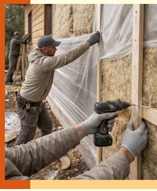 Утепление дома из бруса в Павловском Посаде качественно и долговечно