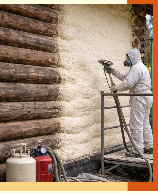 Утепление бревенчатого дома ППУ в Павловском Посаде под ключ от 6351 руб. | ТепломастерПвл