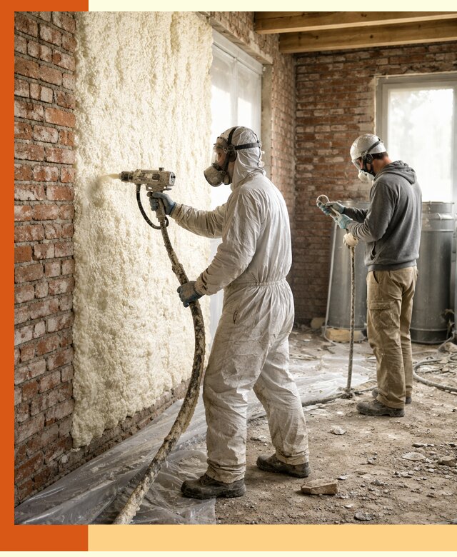 Утепление кирпичного дома пенополиуретаном в Павловском Посаде