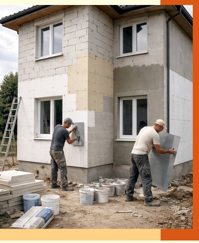 Утепление дома из газобетона в Павловском Посаде от 4268 руб./м² — заказать у ТепломастерПвл