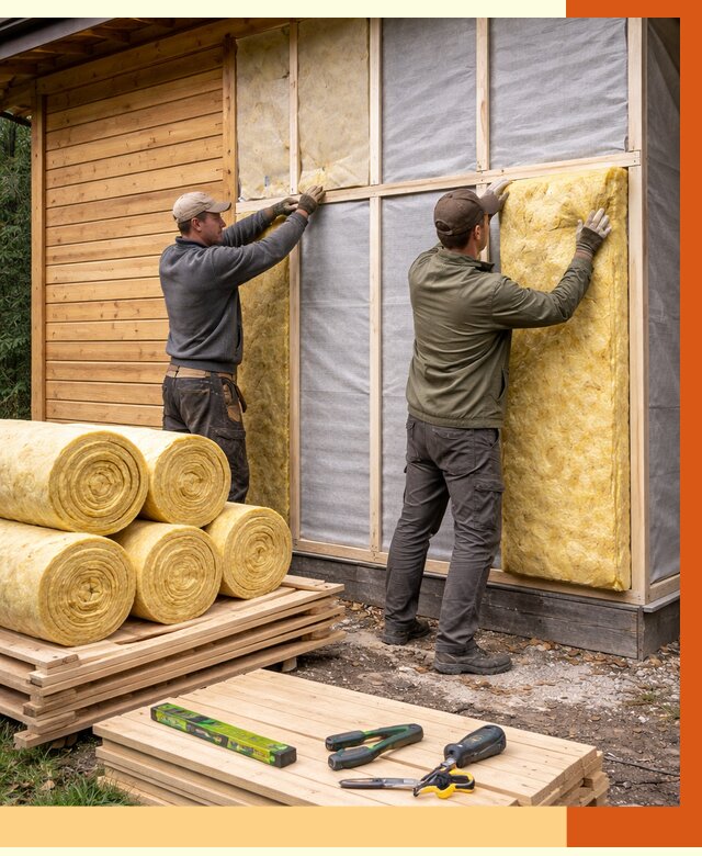 Утепление бани снаружи в Павловском Посаде от 86377 руб. под ключ | ТепломастерПвл