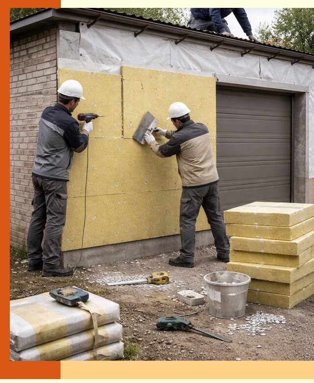 Утепление гаража снаружи в Павловском Посаде качественно и надёжно