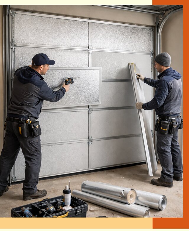 Утепление гаражных ворот в Павловском Посаде от 7977 руб/м2 — надежно и быстро | ТепломастерПвл