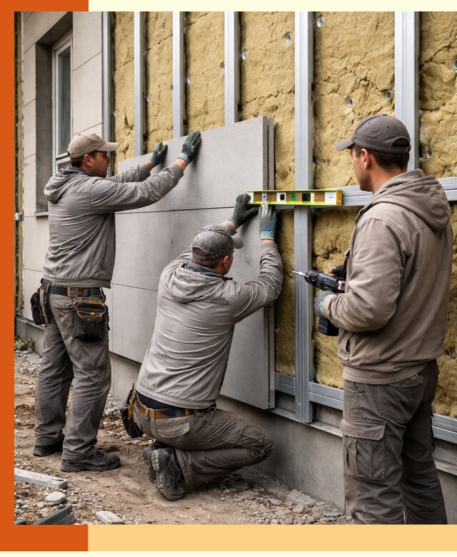 Утепление вентилируемого фасада под ключ в Павловском Посаде