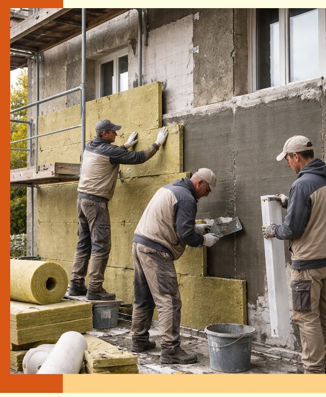 Утепление фасада зданий и домов в Павловском Посаде