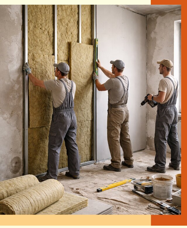 Утепление стен изнутри в Павловском Посаде от 2286 руб/м² под ключ | ТепломастерПвл