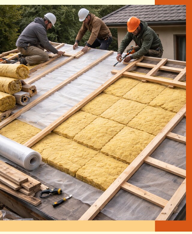 Утепление скатной крыши в Павловском Посаде от 1270 руб./м2 под ключ | ТепломастерПвл