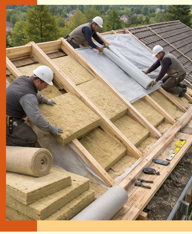 Утепление скатной крыши в Павловском Посаде качественно и надёжно