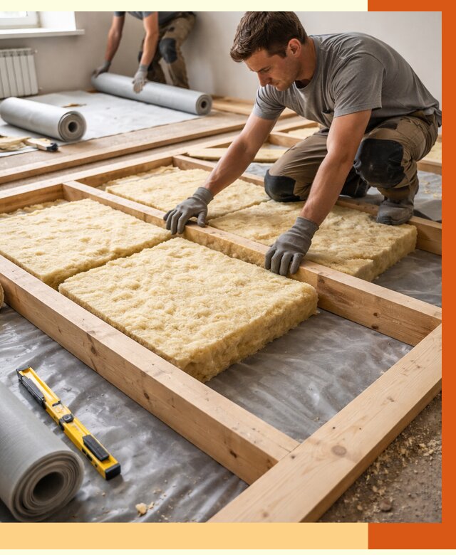 Утепление деревянного пола в Павловском Посаде от 1524 руб./м2 под ключ | ТепломастерПвл