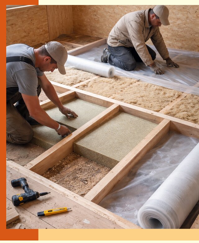 Профессиональное утепление деревянного пола в Павловском Посаде