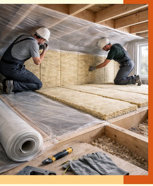 Утепление перекрытий в Павловском Посаде от 2896 руб/м2 — утепление межэтажных и чердачных | ТепломастерПвл