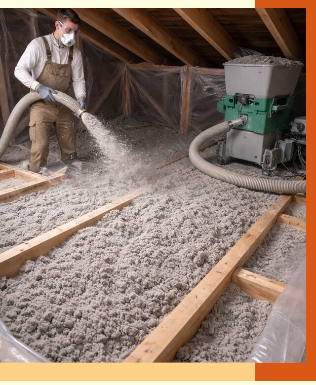 Утепление чердака эковатой в Павловском Посаде от 1473 руб/м2 — заказать у ТепломастерПвл