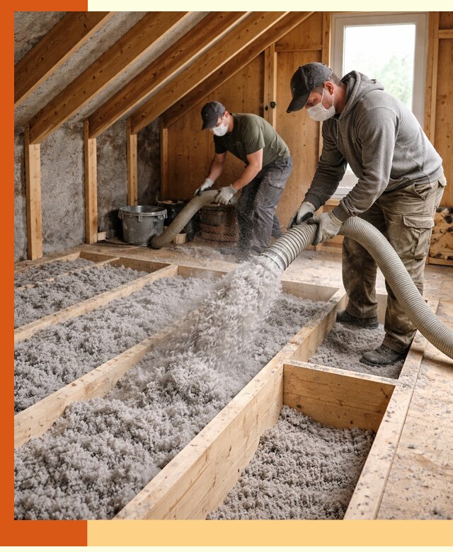 Утепление мансарды эковатой в Павловском Посаде с гарантией качества