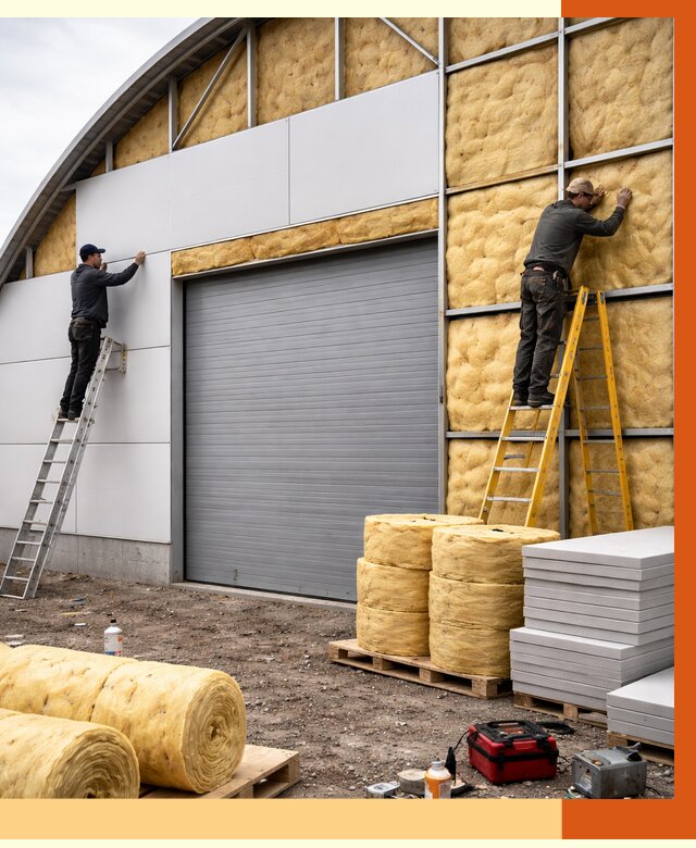 Утепление ангара пенополиуретаном в Павловском Посаде от 7317 руб./м² — комплекс от ТепломастерПвл