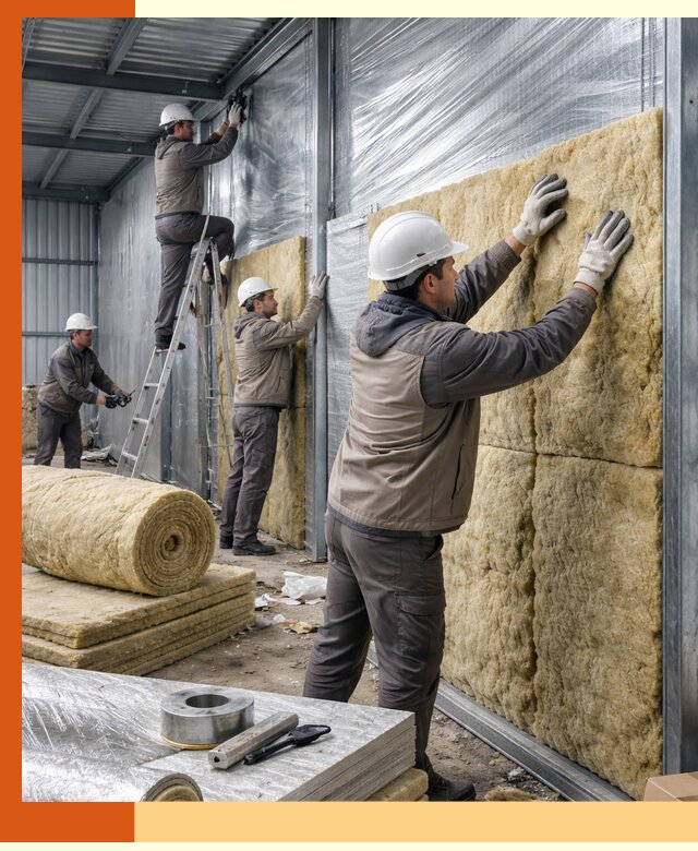 Утепление металлического склада в Павловском Посаде: теплоизоляция и герметизация