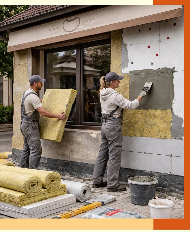 Утепление кафе в Павловском Посаде от 4268 руб/м2 — комплексно под ключ | ТепломастерПвл