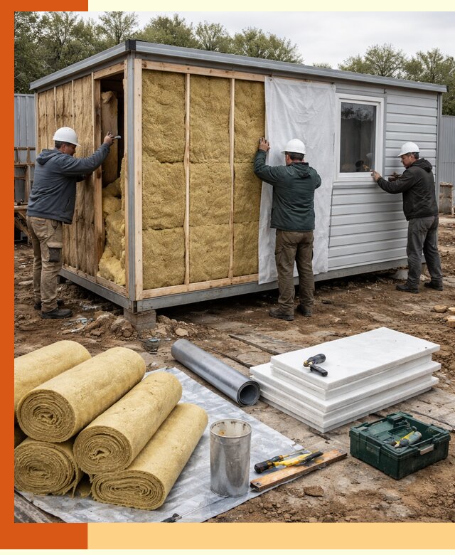 Утепление строительной бытовки под ключ в Павловском Посаде для любых условий