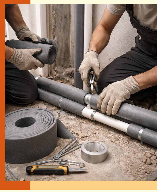 Утепление труб водоснабжения в Павловском Посаде — монтаж и защита сети