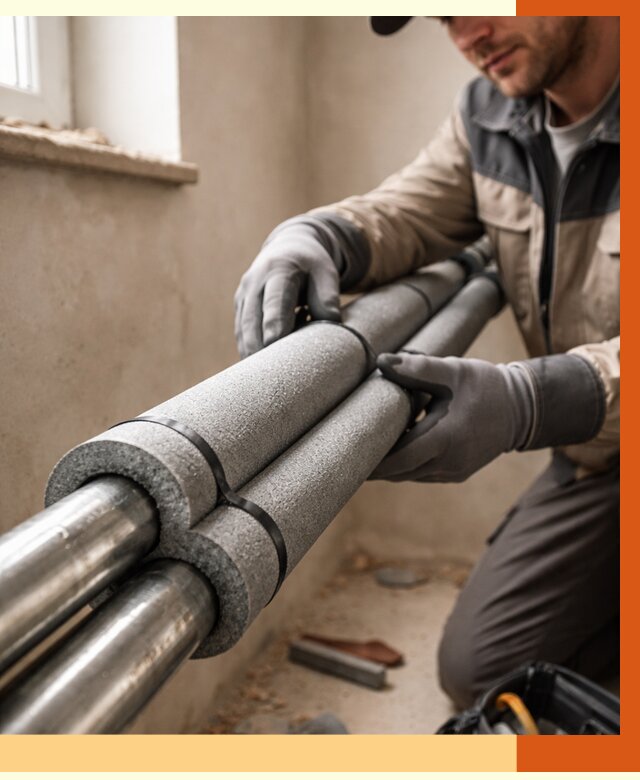 Утепление труб отопления в Павловском Посаде от 2896 руб. за м² — услуги под ключ | ТепломастерПвл