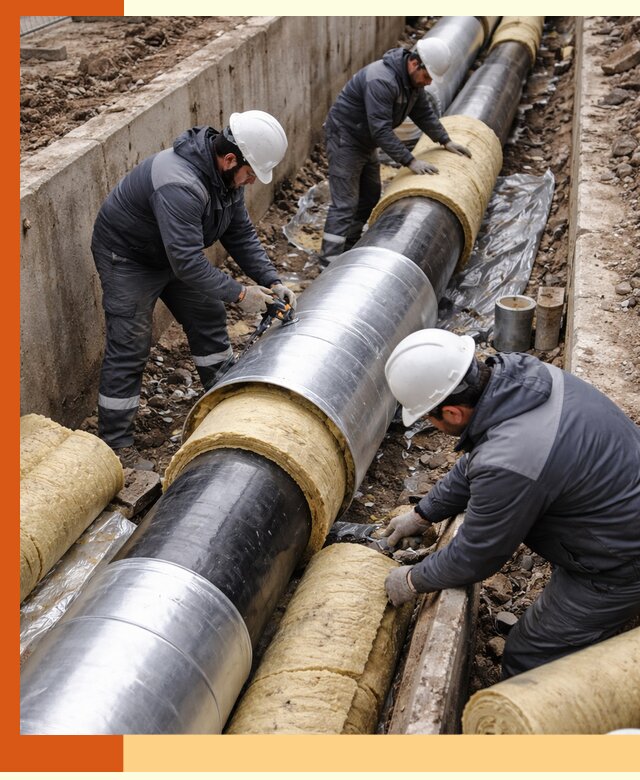 Утепление теплотрассы в Павловском Посаде: утеплительные работы и материалы