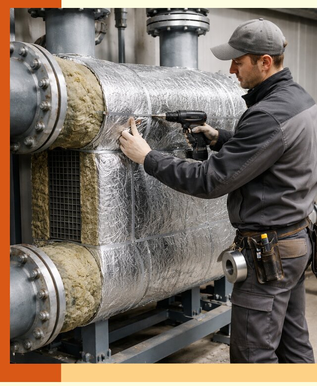 Утепление теплообменника в Павловском Посаде — профессиональная теплоизоляция оборудования