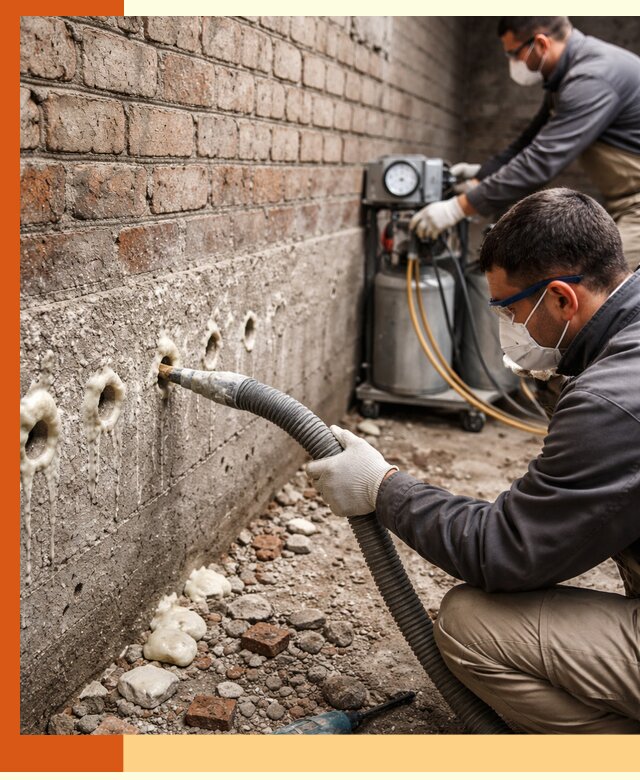 Заполнение колодцевой кладки ППУ в Павловском Посаде быстро и герметично