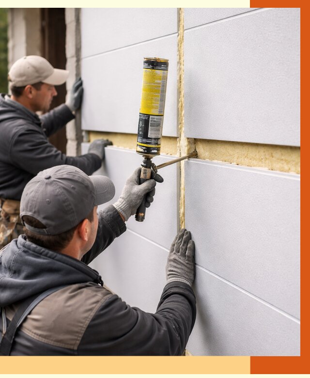 Утепление сэндвич панелей ППУ в Павловском Посаде от 4268 руб. за м2 | ТепломастерПвл