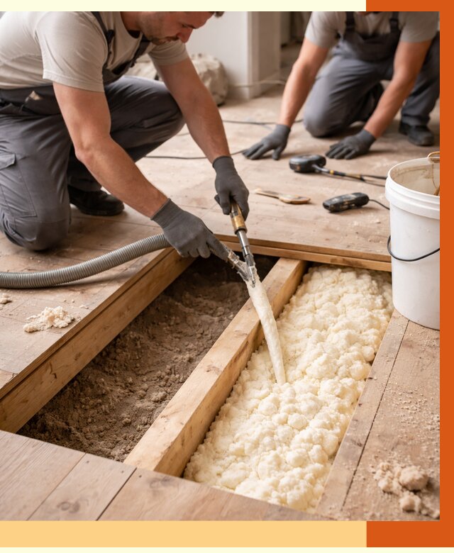 Заполнение пустот пола в Павловском Посаде от 2744 руб. — утепление пустот пола под ключ | ТепломастерПвл