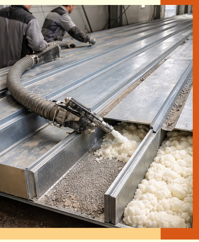 Заполнение пустот кровельных панелей в Павловском Посаде от 7317 руб. под ключ | ТепломастерПвл