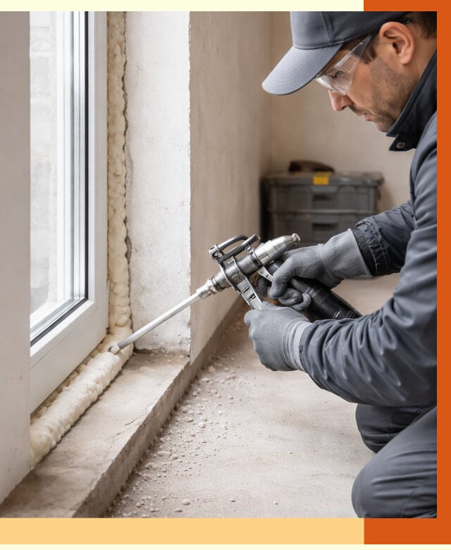 Герметизация стыков ППУ в Павловском Посаде от 1677 руб. за м2 — утепление примыканий под ключ | ТепломастерПвл