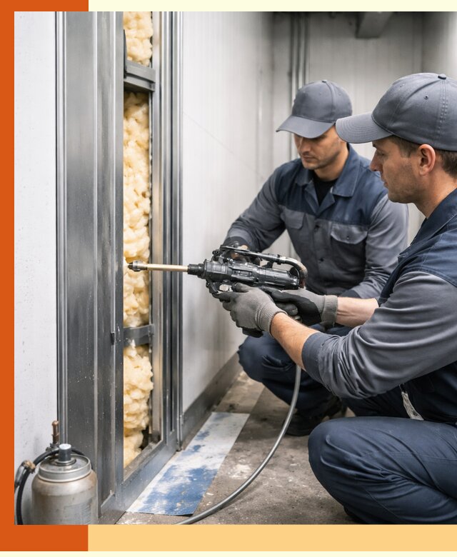 Заполнение пустот холодильных панелей в Павловском Посаде специализированной пеной