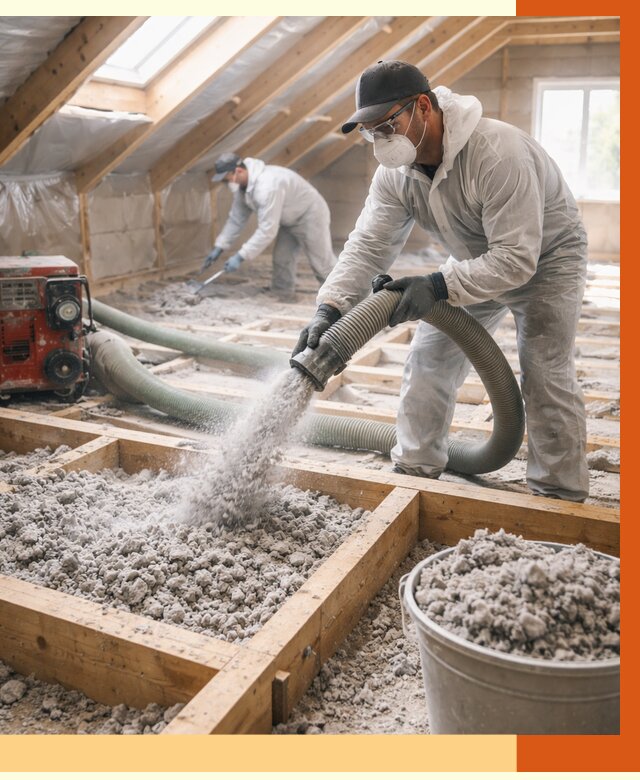 Утепление эковатой в Павловском Посаде от 2998 руб./м2 — монтаж и задувка | ТепломастерПвл