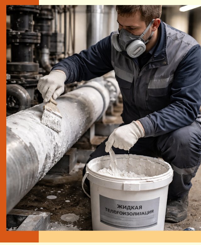 Утепление оборудования жидкой теплоизоляцией в Павловском Посаде