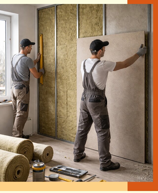 Шумоизоляция стен в Павловском Посаде от 4573 руб/м2 — звукоизоляция стен под ключ | ТепломастерПвл