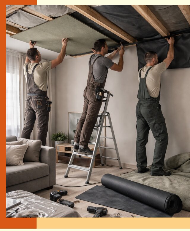 Шумоизоляция потолка в Павловском Посаде — профессиональное устранение шумов