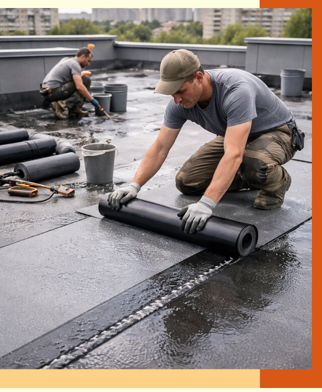 Гидроизоляция плоской кровли в Павловском Посаде от 4573 руб./м2 — профессионально | ТепломастерПвл