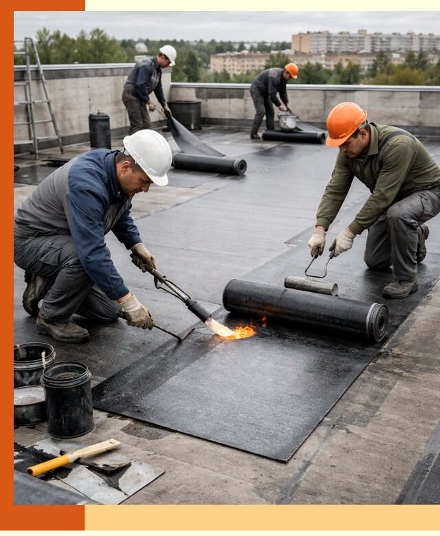 Профессиональная гидроизоляция плоской кровли в Павловском Посаде
