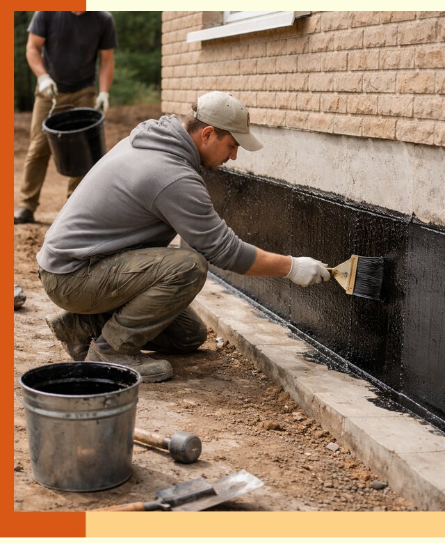 Гидроизоляция цоколя домов и зданий в Павловском Посаде эффективными методами