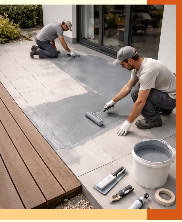 Гидроизоляция террасы в Павловском Посаде под ключ от 7622 руб./м² | ТепломастерПвл