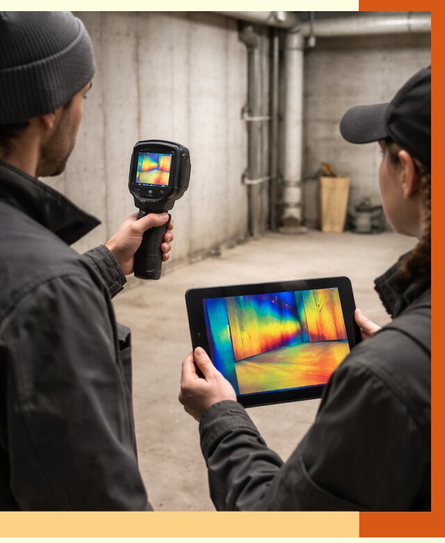 Тепловизионное обследование подвала в Павловском Посаде от 4573 руб. — проверка гидроизоляции | ТепломастерПвл