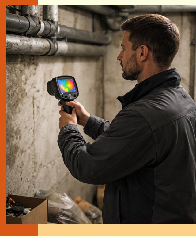 Тепловизионное обследование подвала в Павловском Посаде для поиска утечек тепла