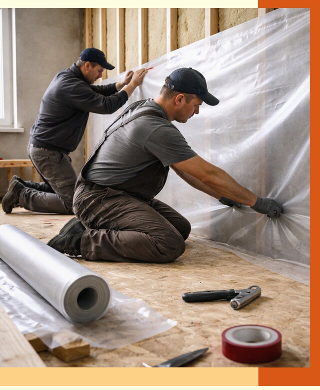 Монтаж пароизоляции в Павловском Посаде от 2541 руб. — установка и укладка под ключ | ТепломастерПвл