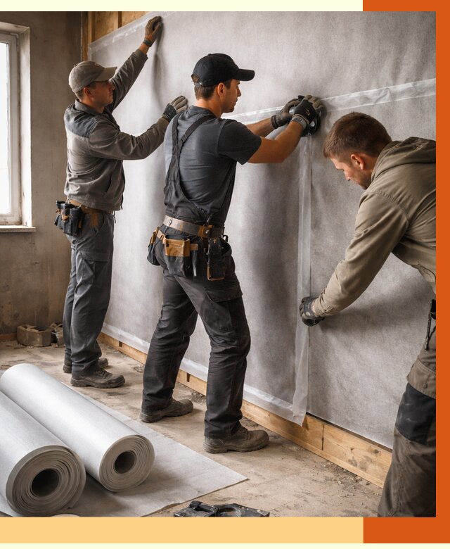 Монтаж ветроизоляции в Павловском Посаде от 4573 руб./м2 — профессионально | ТепломастерПвл